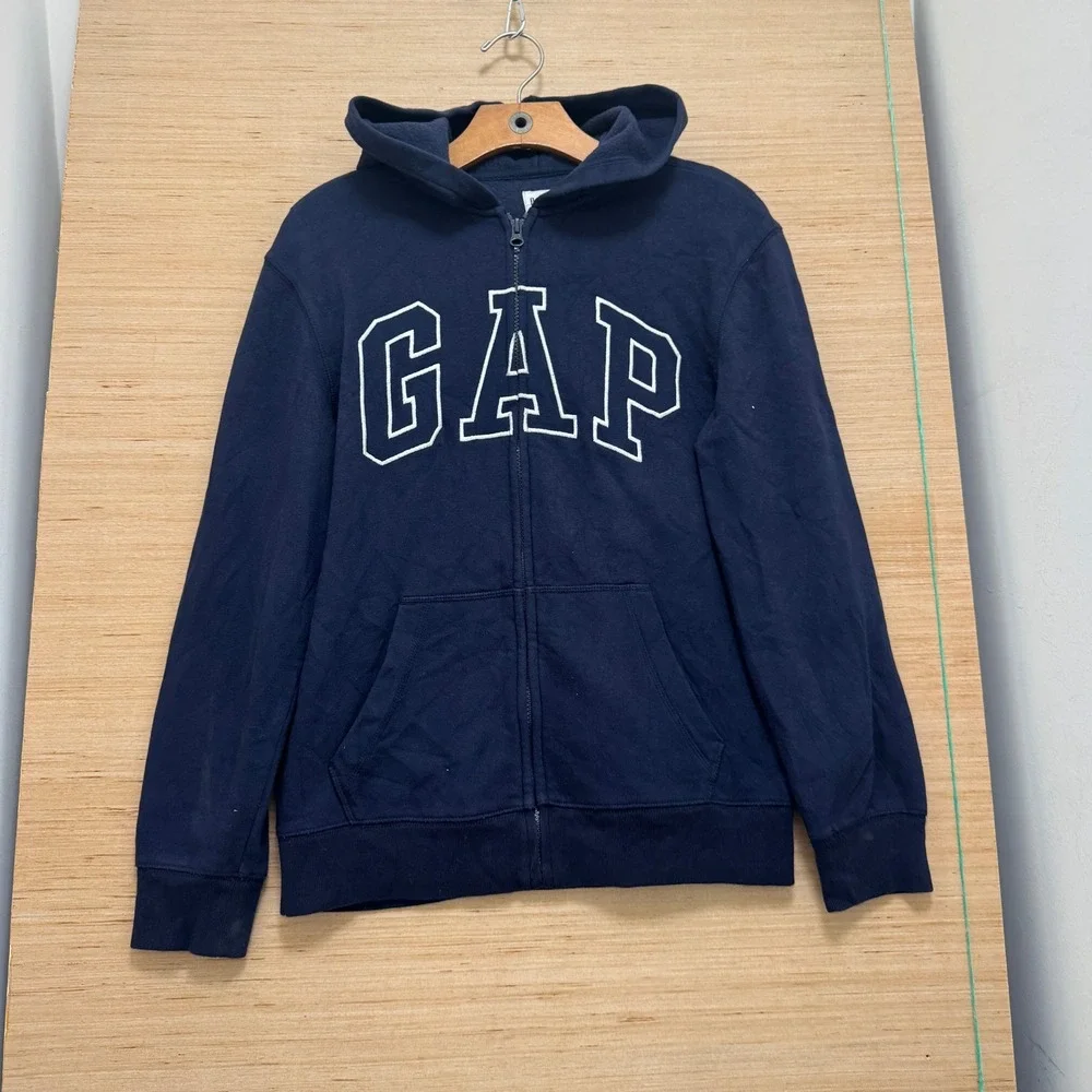 Gap Kids Navy Blue Full Zip Logo Hoodie Sweatshirt XXL 5343